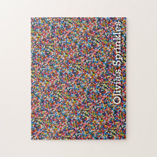 Farbenfrohe Sprinkles fügen einen beliebigen Namen Puzzle (Vertikal)