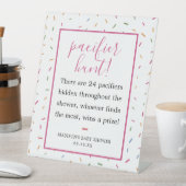 Farbenfrohe Sprinkles Kinderdusche Schnuller Jagds Sockelschild (In Situ)