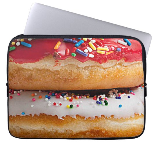 Farbenfrohe Sprinkles Schokolade Süße Donuts Laptopschutzhülle (Vorderseite)