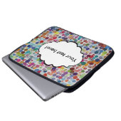 Farbenfrohe Spritzer abstraktes Design Laptopschutzhülle (Vorne Knopf)