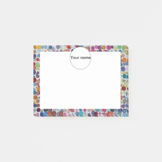 Farbenfrohe Spritzer abstraktes Design Post-it Klebezettel (Vorderseite)