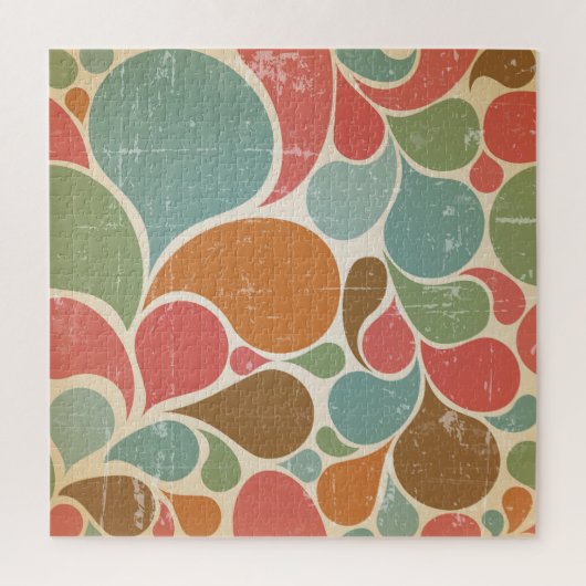 Farbenfrohe Spritzer: abstraktes Retro-Muster. Puzzle (Vertikal)