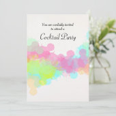 Farbenfrohe Spritzer Cocktail Party Einladung (Stehend Vorderseite)