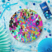 Farbenfrohe Spritzer Künstlerisch Pappteller (Party)