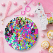 Farbenfrohe Spritzer Künstlerisch Pappteller (Party)