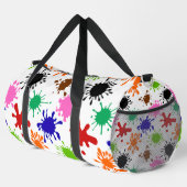 Farbenfrohe Spritzer Muster in Weiß Duffle Bag (Rechte Ecke)