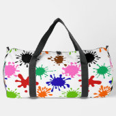 Farbenfrohe Spritzer Muster in Weiß Duffle Bag (Rückseite)