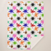 Farbenfrohe Spritzer Muster in Weiß Sherpadecke (Vorderseite)