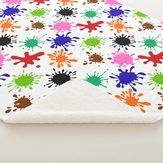 Farbenfrohe Spritzer Muster in Weiß Sherpadecke (3/4)