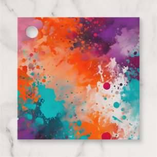 Farbenfrohe Spritzer Paint Art Tags Geschenkanhänger