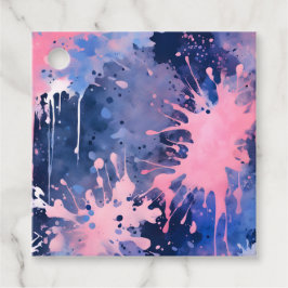 Farbenfrohe Spritzer Paint Art Tags Geschenkanhänger