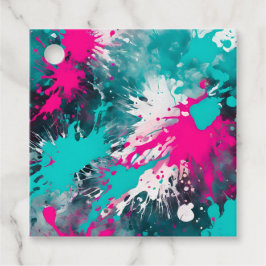 Farbenfrohe Spritzer Paint Art Tags Geschenkanhänger
