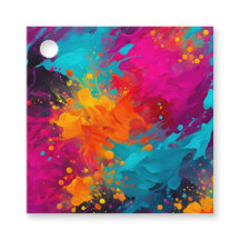 Farbenfrohe Spritzer Paint Art Tags