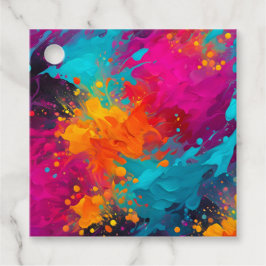 Farbenfrohe Spritzer Paint Art Tags Geschenkanhänger