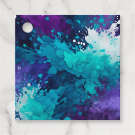 Farbenfrohe Spritzer Paint Art Tags Geschenkanhänger
