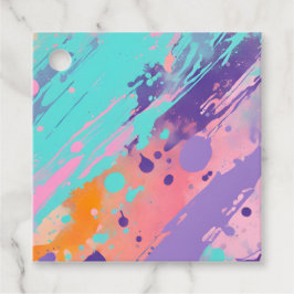 Farbenfrohe Spritzer Paint Art Tags Geschenkanhänger