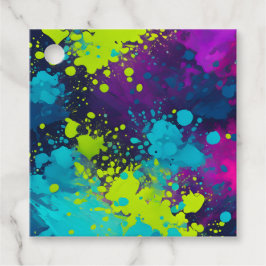 Farbenfrohe Spritzer Paint Art Tags Geschenkanhänger