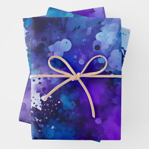 Farbenfrohe Spritzer Paint Art Wrapping Paper Shee Geschenkpapier Set