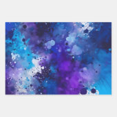 Farbenfrohe Spritzer Paint Art Wrapping Paper Shee Geschenkpapier Set (Vorderseite)