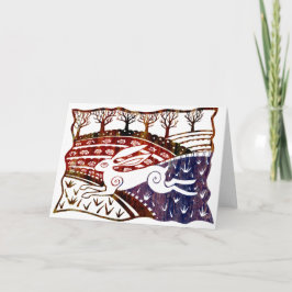 Farbenfrohe Sprung Hare Karte