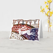 Farbenfrohe Sprung Hare Karte (Gelbe Blume)