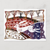 Farbenfrohe Sprung Hare Postkarte (Vorderseite)