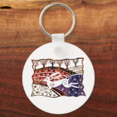 Farbenfrohe Sprung Hare Schlüsselanhänger (Vorderseite)