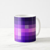 Farbenfrohe Square Mosaik Lila/Magenta/Marine Kaffeetasse (VorderseiteRechts)