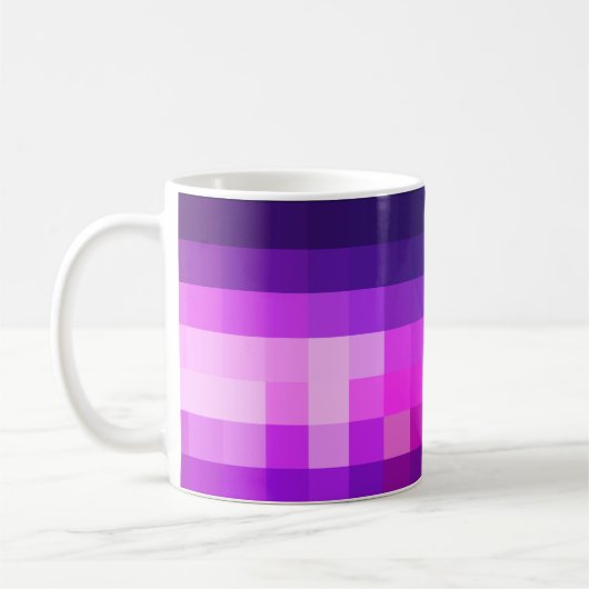 Farbenfrohe Square Mosaik Lila/Magenta/Marine Kaffeetasse (Links)