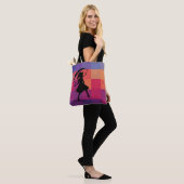 Farbenfrohe Square Print mit Umbrella Giro del Mal Tasche (Am Model)