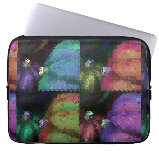 Farbenfrohe Squash Quilt Laptopschutzhülle (Vorderseite)