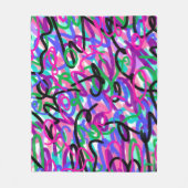 Farbenfrohe Squiggles Abstrakte Kunst Fleecedecke (Vorderseite)