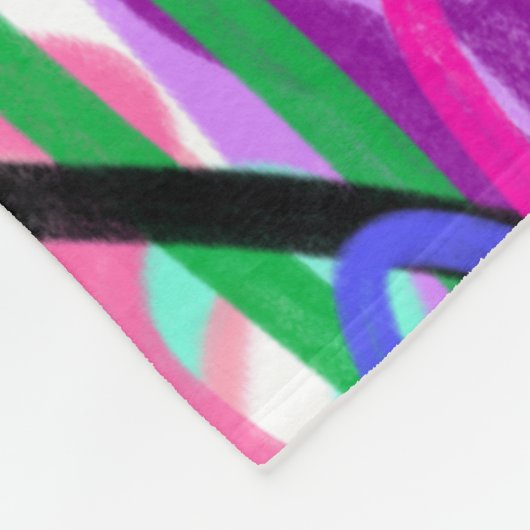 Farbenfrohe Squiggles Abstrakte Kunst Fleecedecke (Ecke)