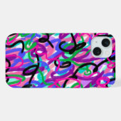 Farbenfrohe Squiggles Abstrakte Kunst iPhone Hülle (Rückseite (Horizontal))