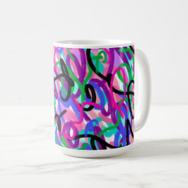 Farbenfrohe Squiggles Abstrakte Kunst Kaffeetasse