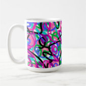 Farbenfrohe Squiggles Abstrakte Kunst Kaffeetasse (Links)