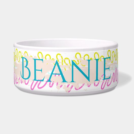 Farbenfrohe Squiggline Pet Bowl Napf (Vorderseite)