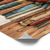 Farbenfrohe Stack der alten Bücher Poster (Ecke)