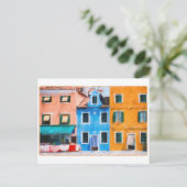 Farbenfrohe Stadt Burano Italien Postkarte (Stehend Vorderseite)