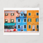 Farbenfrohe Stadt Burano Italien Postkarte (Vorderseite)