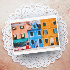 Farbenfrohe Stadt Burano Italien Postkarte