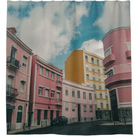 FARBENFROHE STADT DUSCHVORHANG (Vorderseite)