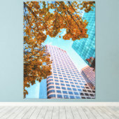 farbenfrohe Stadt Leinwanddruck (Insitu (Holzboden))