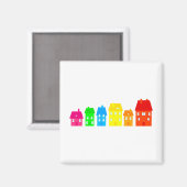 farbenfrohe Stadt Magnet (Vorderseite/Rückseite)