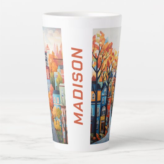 farbenfrohe Stadt Milchtasse (Vorderseite)