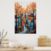 farbenfrohe Stadt Poster (Küche)