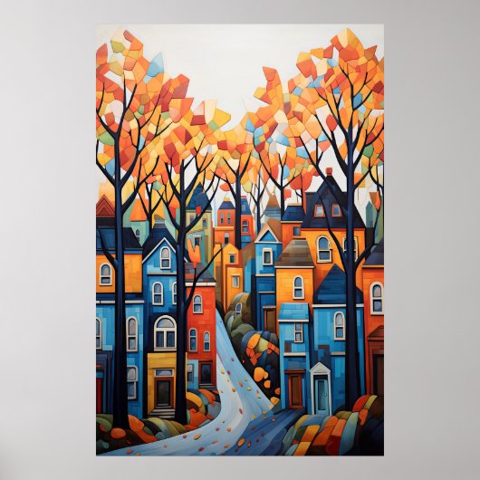 farbenfrohe Stadt Poster (Vorne)