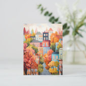 farbenfrohe Stadt Postkarte (Stehend Vorderseite)