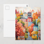farbenfrohe Stadt Postkarte (Vorne/Hinten)