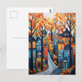 farbenfrohe Stadt Postkarte (Vorne/Hinten)